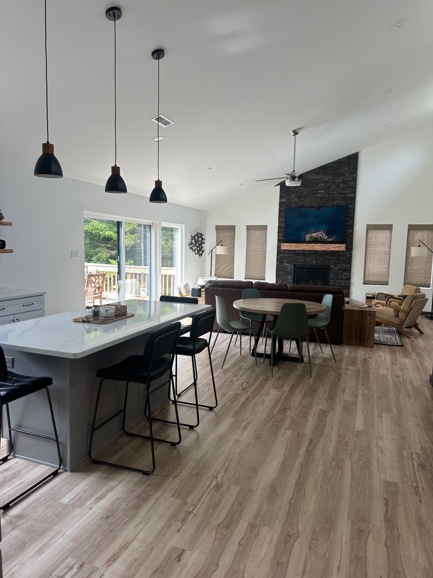 Open floor plan, kitchen and family room 