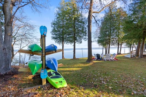 Rocky Shores offers a captivating experience boasting 180' of limestone shoreline with breathtaking views. Kayaking, swimming and simply admiring the tranquil waves are just some of the enjoyable activities available here!