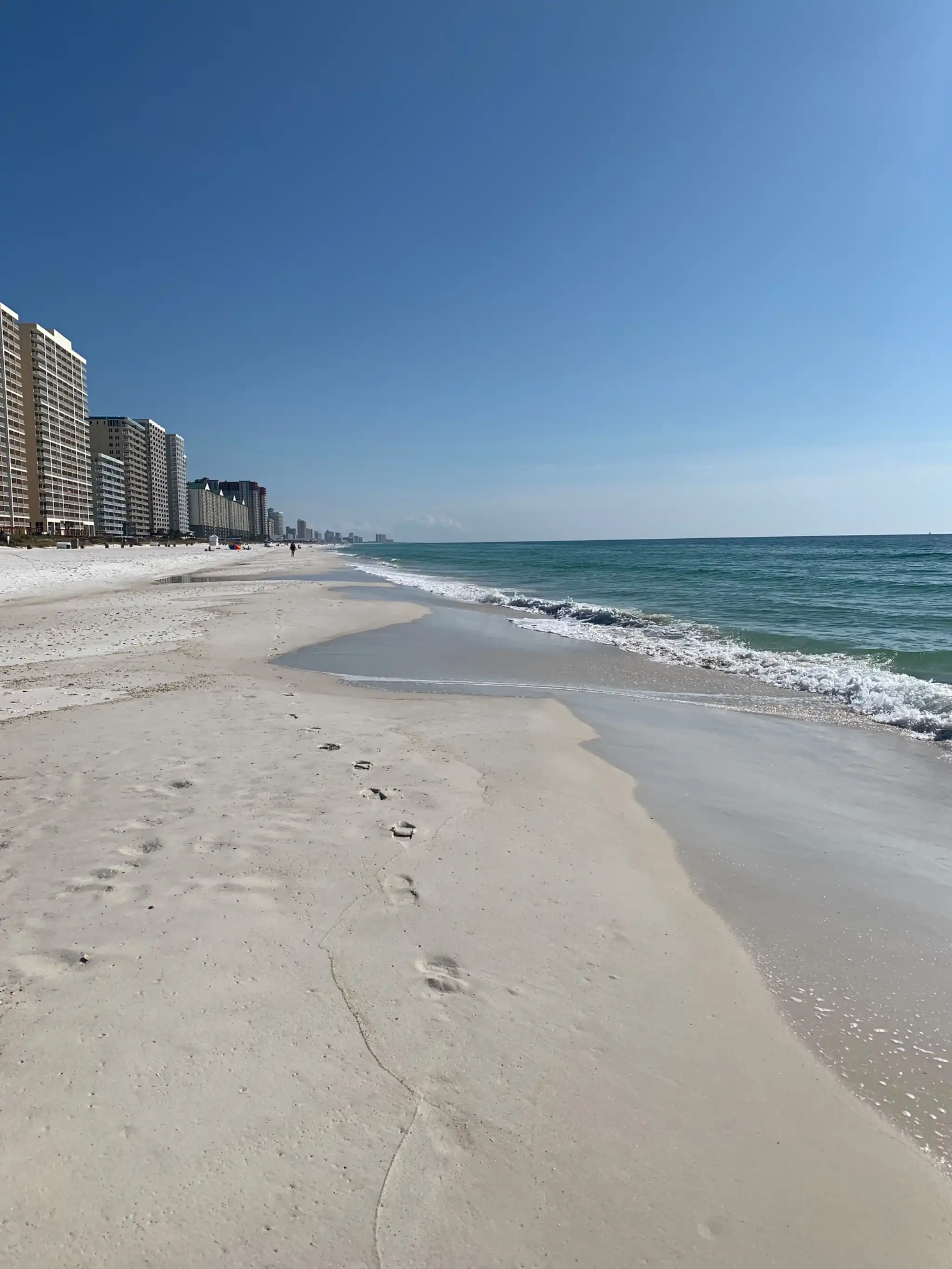 View of our beaching looking east