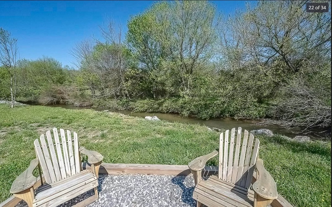 Creekside fire pit at unit