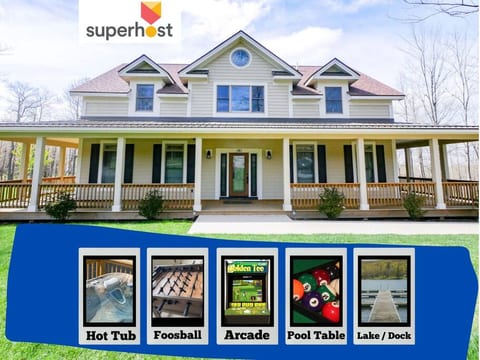 Welcome to Mulligan Manor - The lake's best cabin vacation rental. Home is less than 5 minutes to skiing, lake and more! The home has a game room, hot tub, fire pit and fireplace! Everything needed