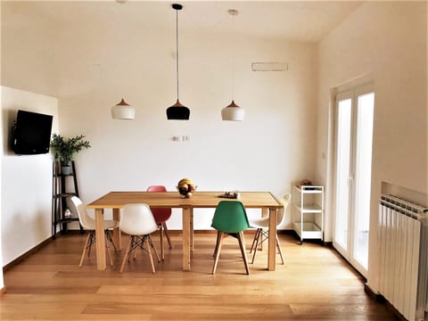 dining table with TV