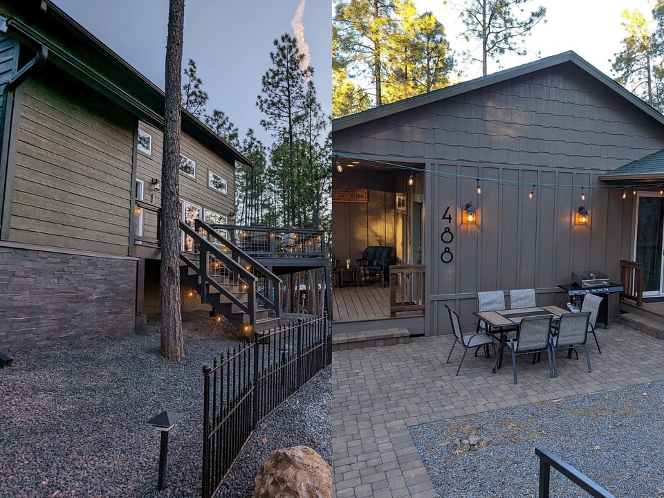 Two houses for larger groups, sleeps up to 14, across the street from each other, lots of stairs!