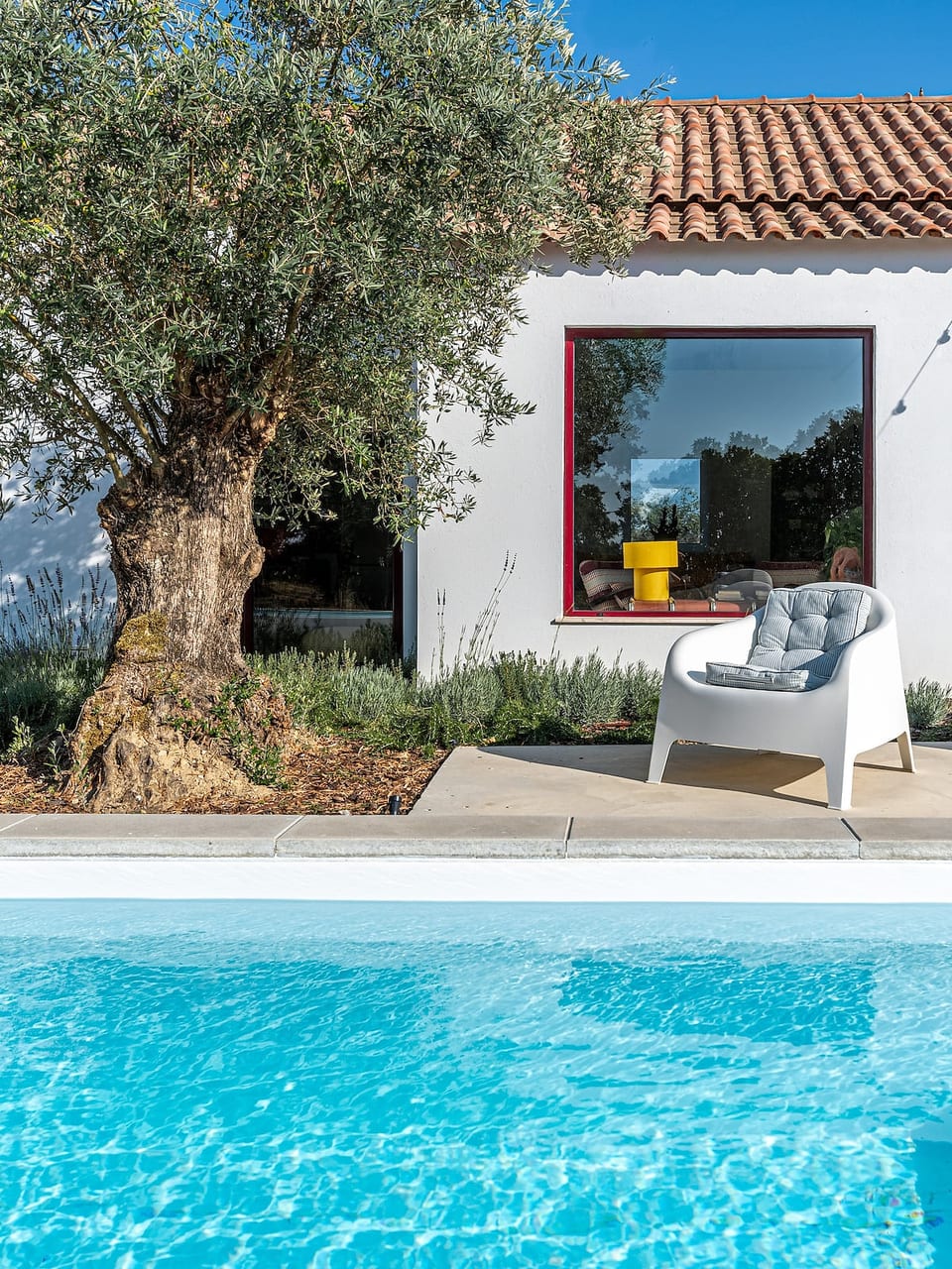 Intimate corner of serenity, framed by nature and shimmering water.