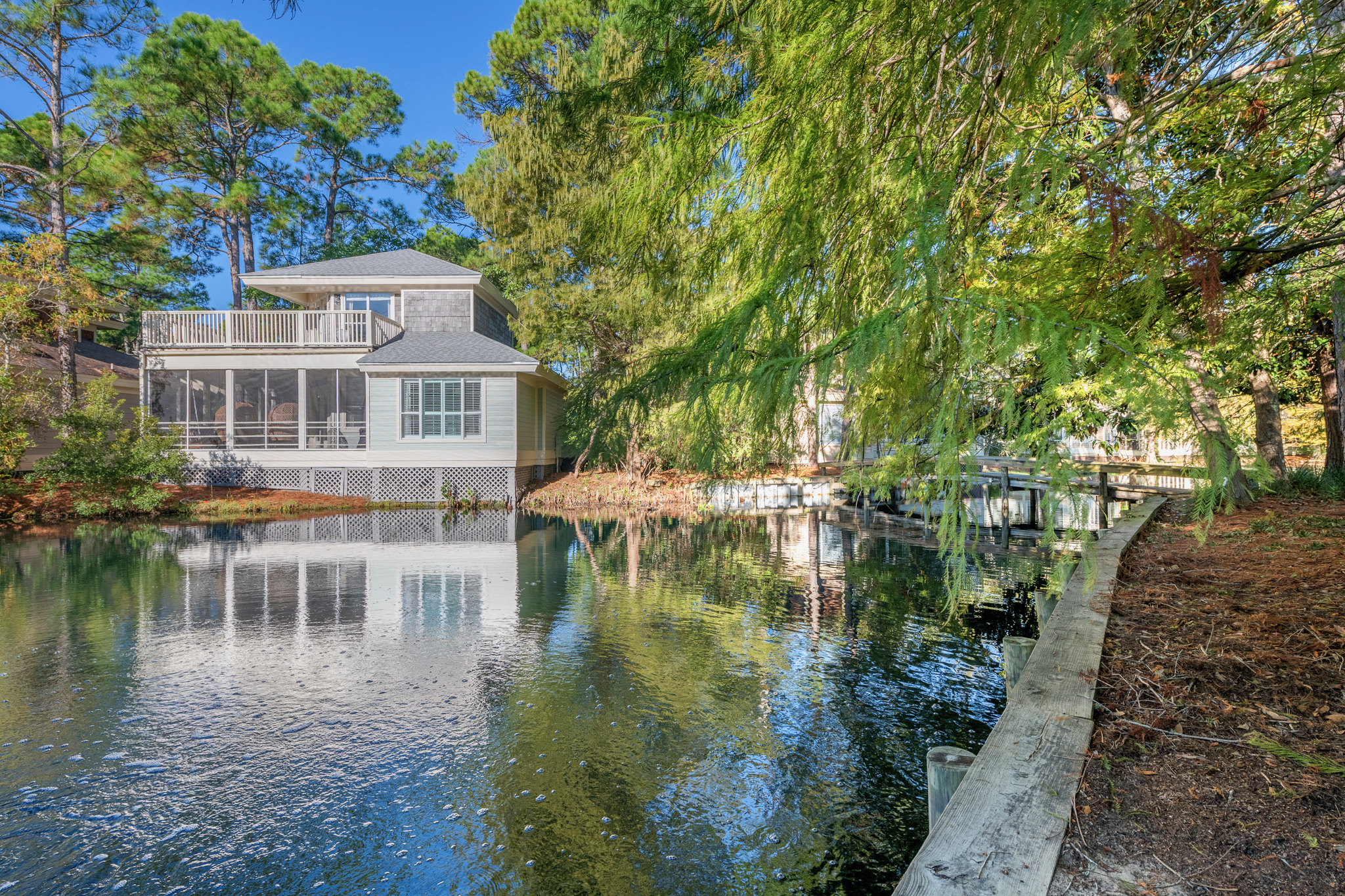 Fishing off backyard