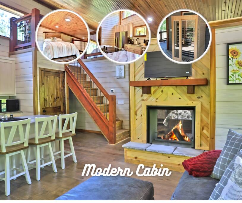Modern Cabin • Sauna • Tub • Firepit & Views - Broken Bow