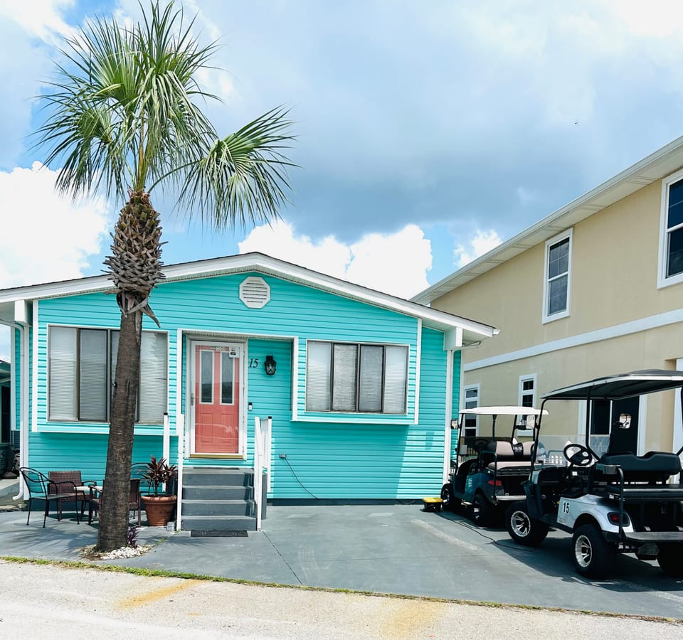 Front Entrance with sitting area and 2 golf carts