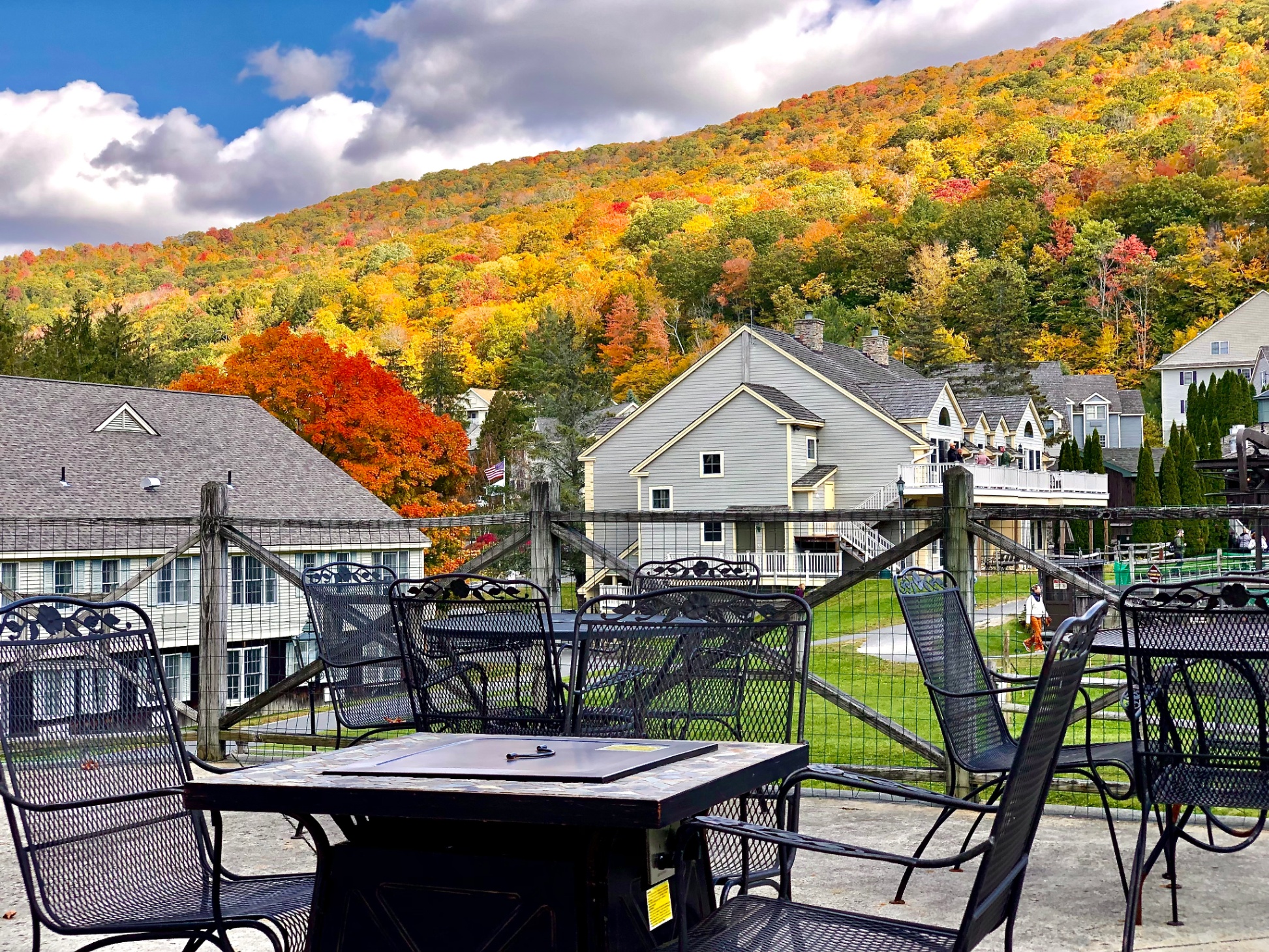 The resort is known for having some of the most spectacular foliage views in the Berkshires, with panoramic colors visible from the scenic chairlift and surrounding trails.