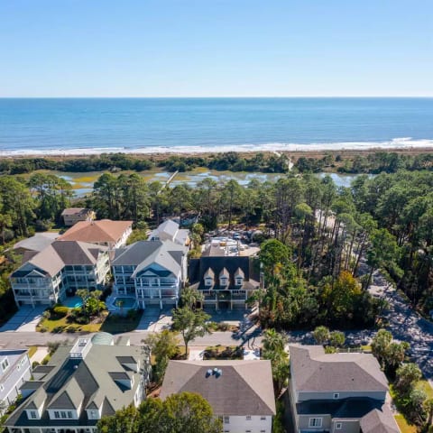 Arial view from front of home