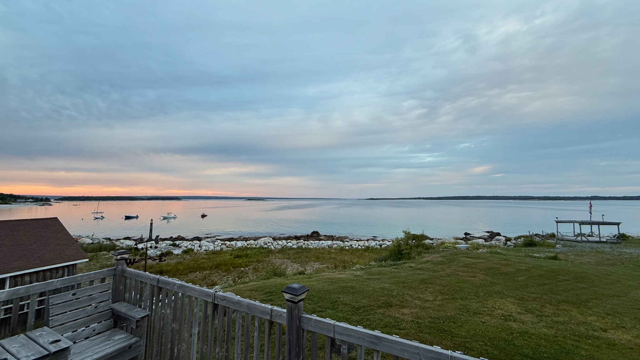 View from back deck at sunset