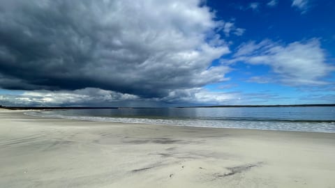 Local beach 2 minute walk away