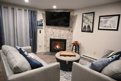 Main living area with updated mountain modern décor