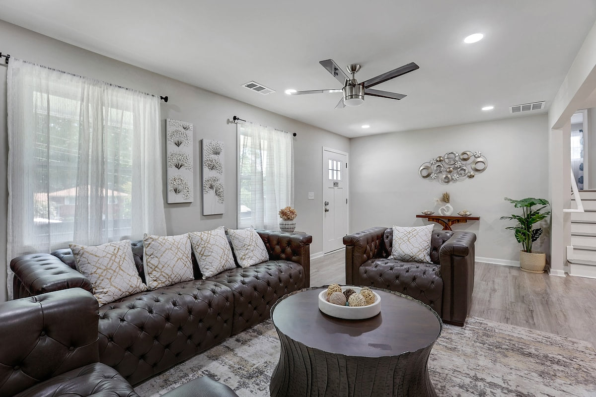 Chill out in our cozy living room, packed with card and board games. Enjoy movie night  or your favorite sport on the big screen TV for endless fun and entertainment.