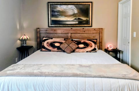 Rest or stream your favorites on the Roku TV in bedroom