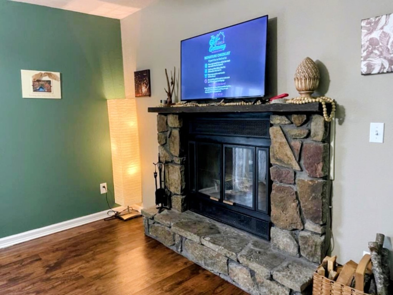 Cozy living room at the GLO Getaway vacation rental
