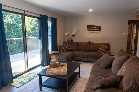 The living room & balcony!