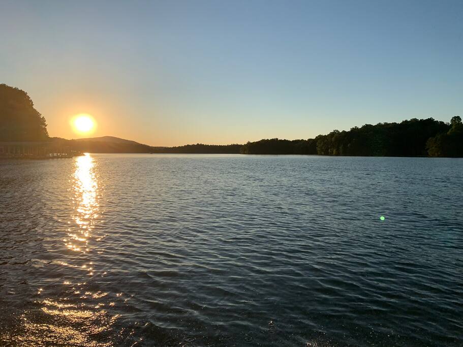 Sunset on lake Nottely! Surrounded by nations forest much of the lake is beautiful nature and peaceful. 