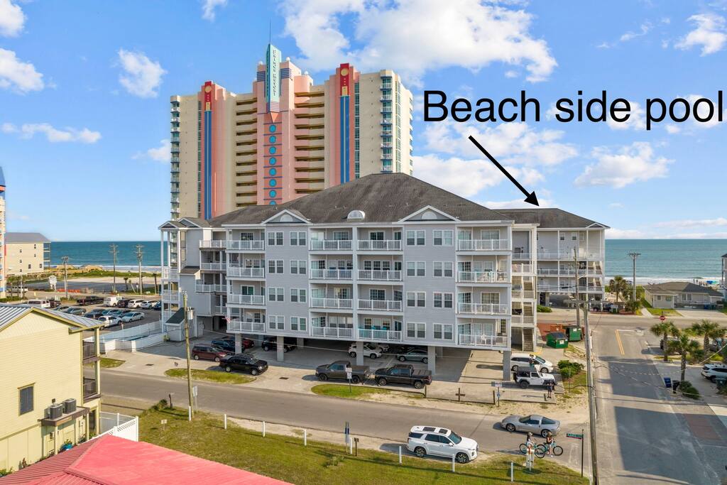 Sister building beach side has pool that guests can also use in addition to our pool (ground level by parking & elevators)