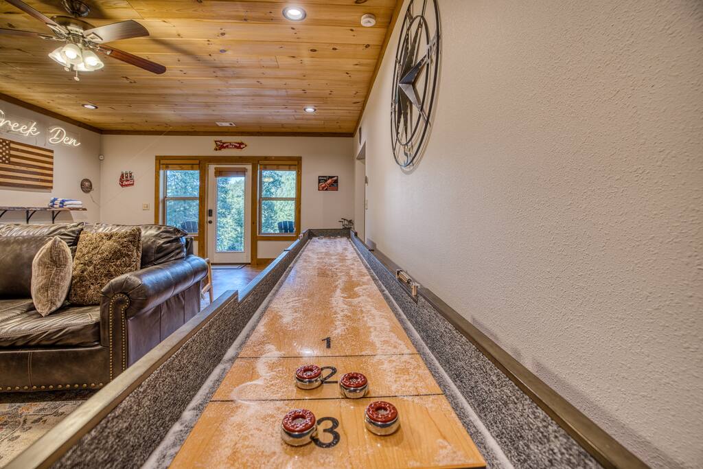 Game time!!!! Yes we have fun for all ages. Easy to play, shuffleboard is conveniently located on terrace level  