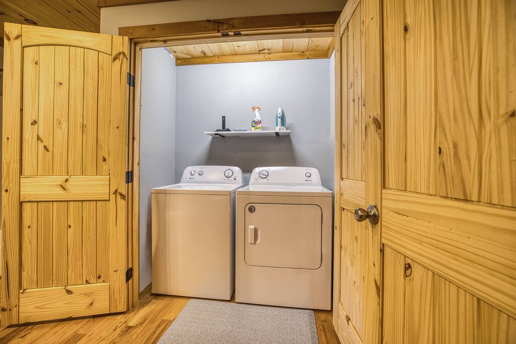 Washer & dryer is complimentary & conveniently located on main floor bathroom 
