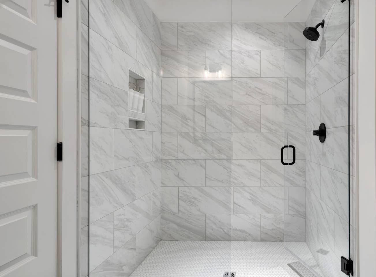 A huge walk-in shower
