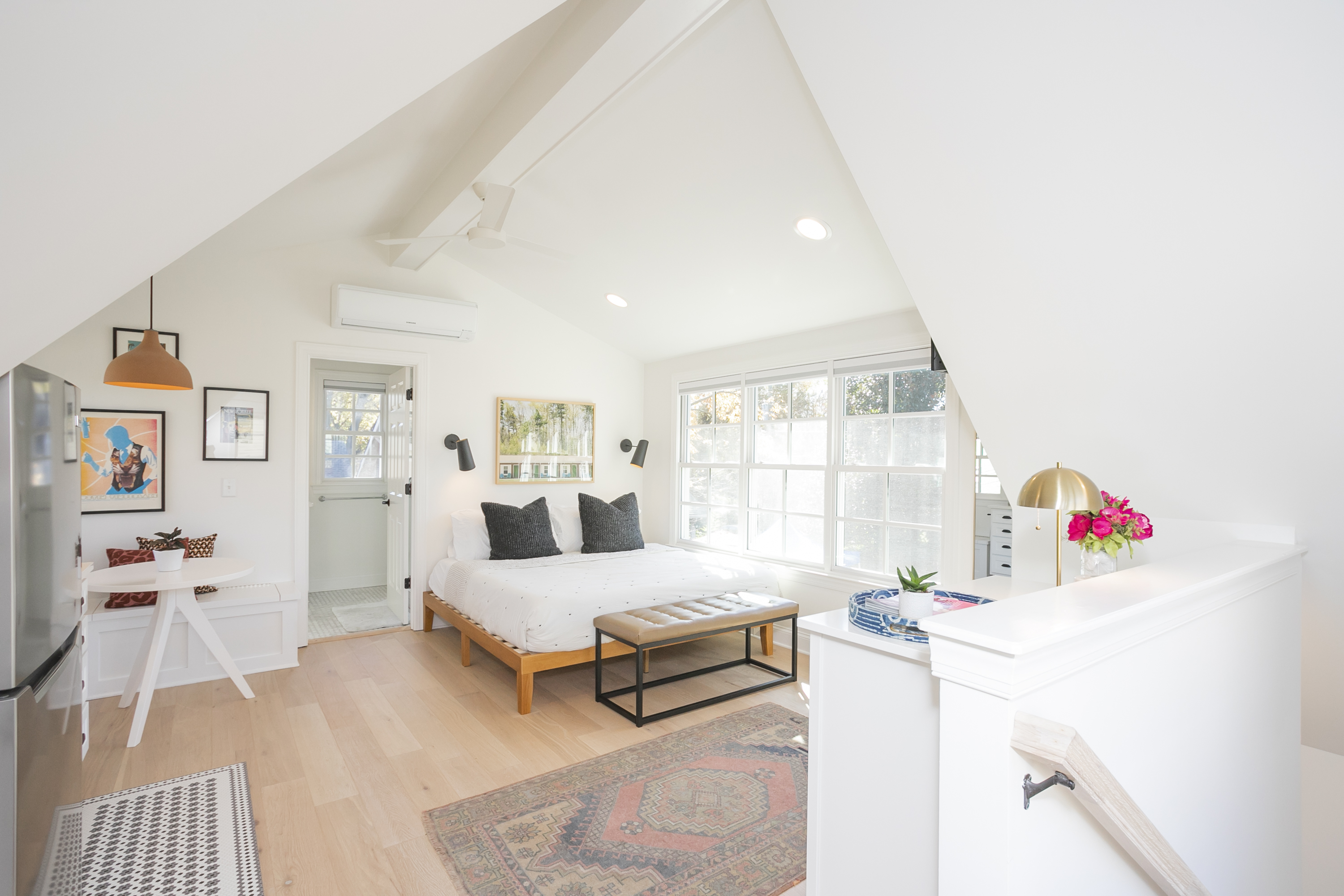 Welcome to our sunny studio! (And YES. That's a king-size bed!)