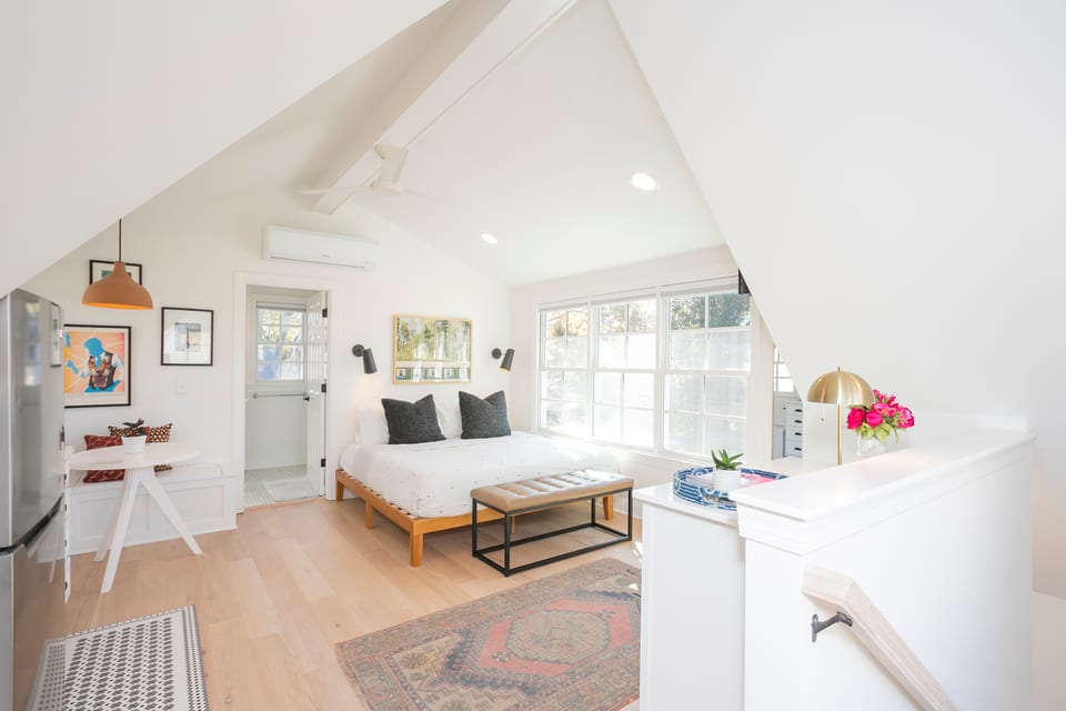 Welcome to our sunny studio! (And YES. That's a king-size bed!)