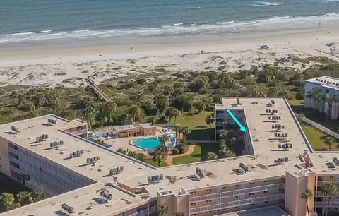 Coastal Dreams - Aerial View of Building
Oceanfront building in St. Augustine Beach with direct beach access and resort-style pools.