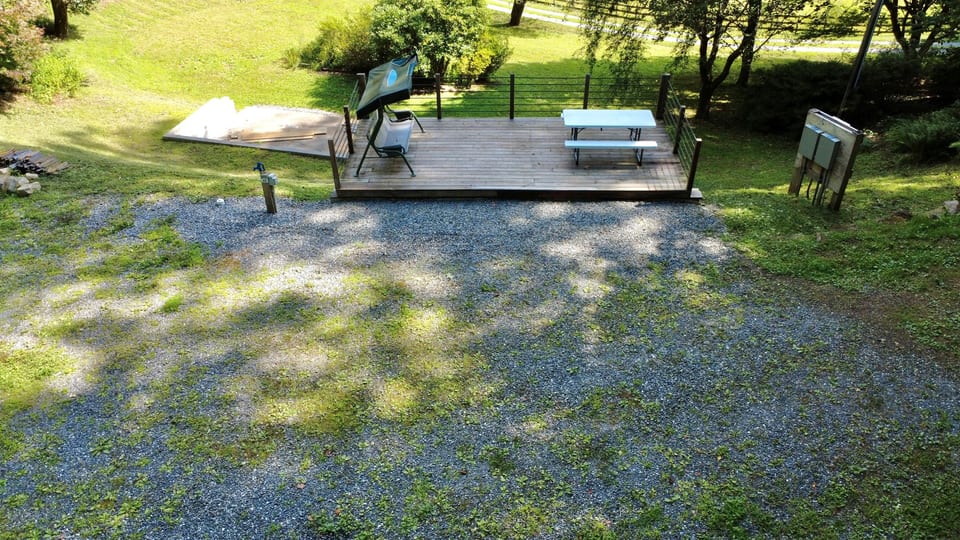 Deck + pasture + picnic = your perfect camp recipe.