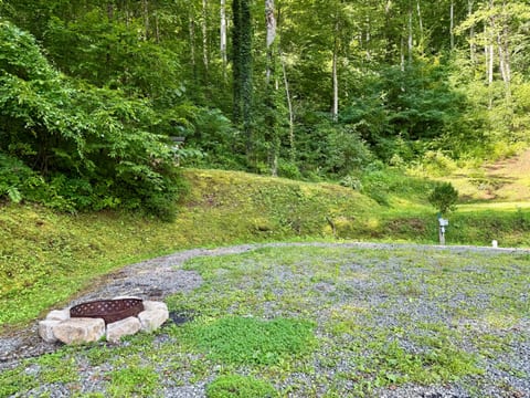 Site 2 — 50 amp power, water, sewer, and a fire ring ready for s’mores.