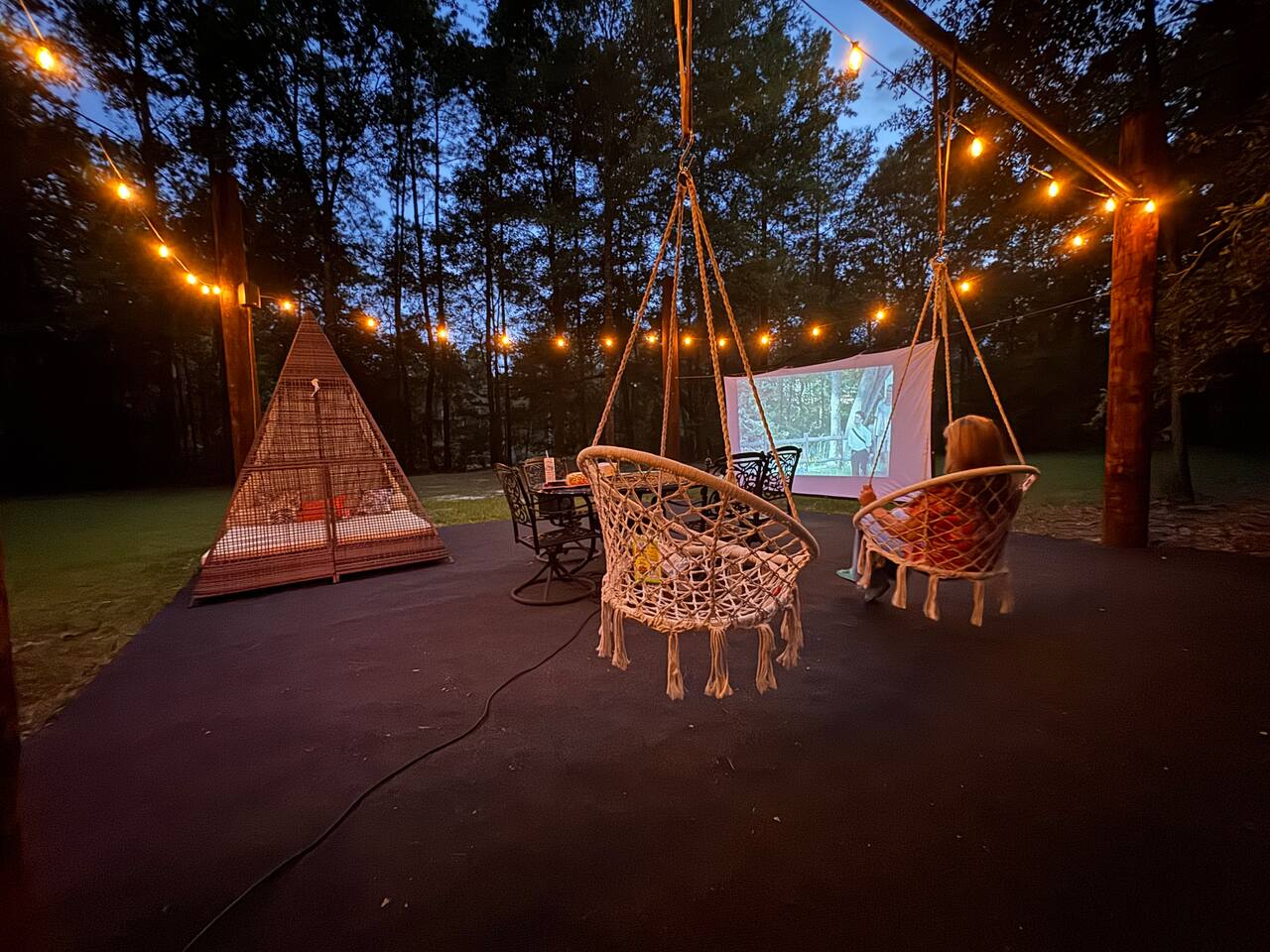 There’s nothing like watching movies under the stars with the twinkle of fireflies all around you and hum of crickets. There’s a peace out here that’s hard to describe.