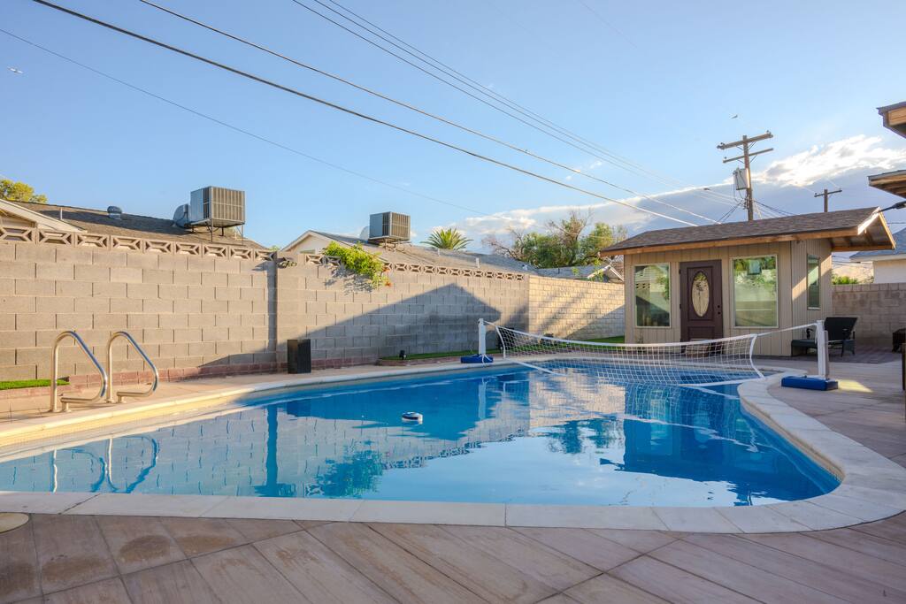 This space offers a private, recreational outdoor oasis perfect for relaxation and fun gatherings with family or friends.