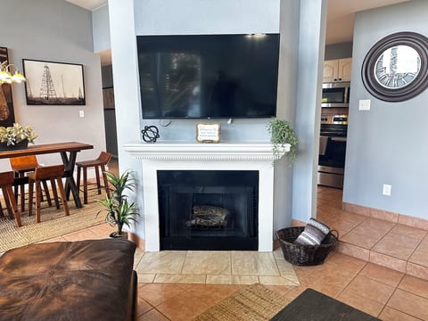 Living room fireplace