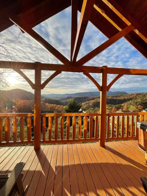 Sunset Mountain Views from both decks and the hot tub (on right)