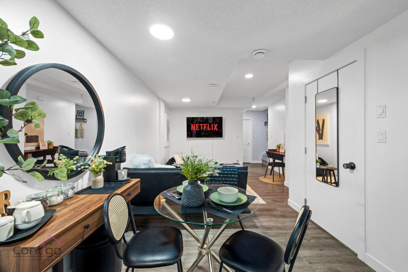 Make yourself at home in this thoughtfully designed space! Enjoy our charming coffee bar, a cozy dining area, and a Smart TV ready for your streaming pleasure (using your own subscription). Experience comfort and ease!