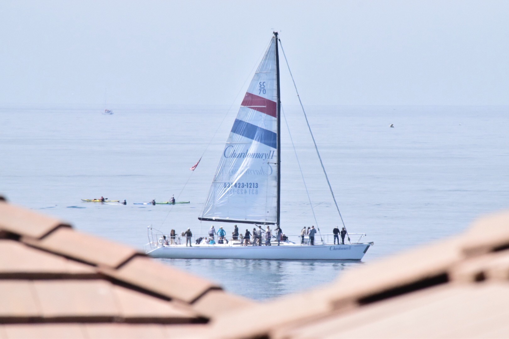 View of the Chardonay from our deck passing by near sunset. Sunset cruises run about $50/person and include 2 beverage during the 2 hour cruise.