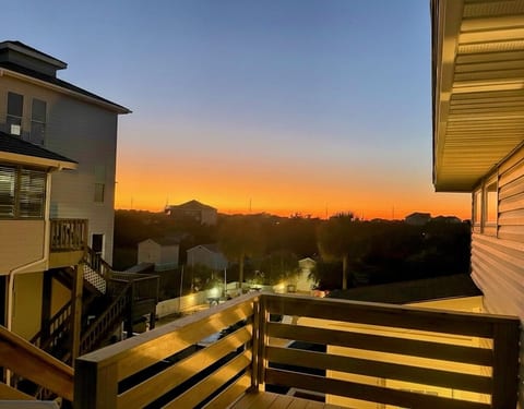 Sun setting on the side is visible from the sun deck