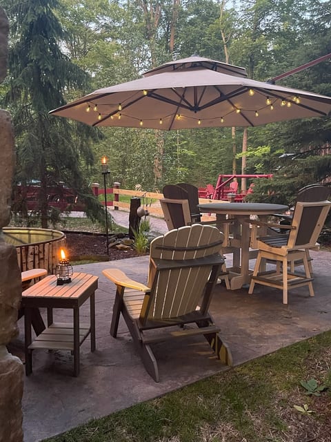 Patio at Dusk, Great place to Relax and take in the Scenery.