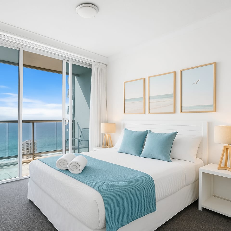 Bedroom 1 with Balcony and Ocean views