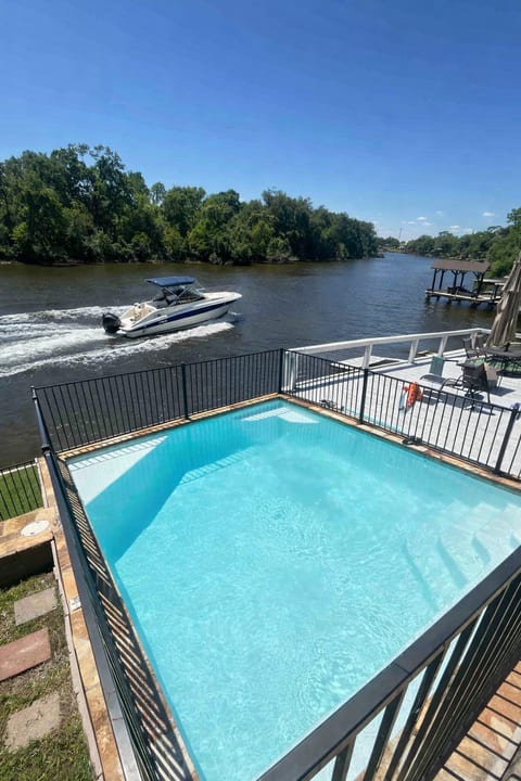 San Bernard River House | Heated Pool, Fishing & Waterfront Escape