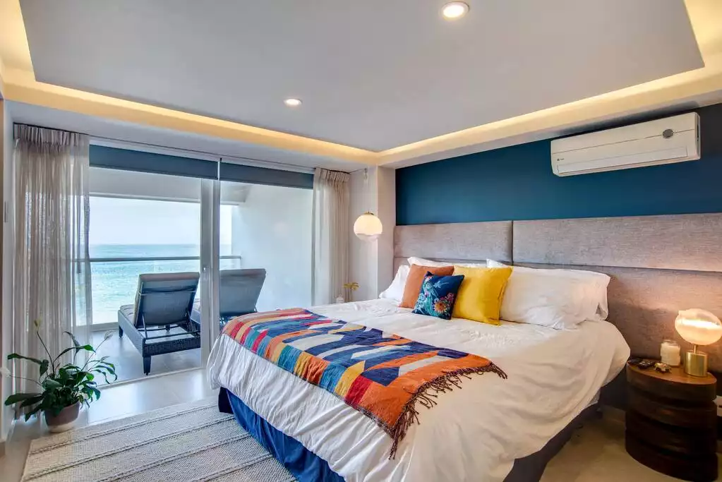 The Master Suite has a large slider providing direct access and amazing views to the ocean.