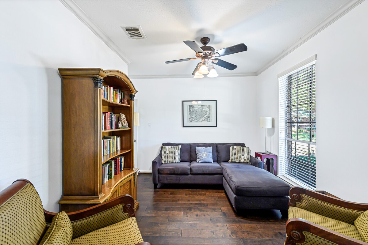 Sleeper sofa adds extra space for family or friends.