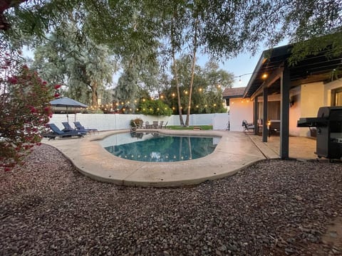 Spacious backyard.