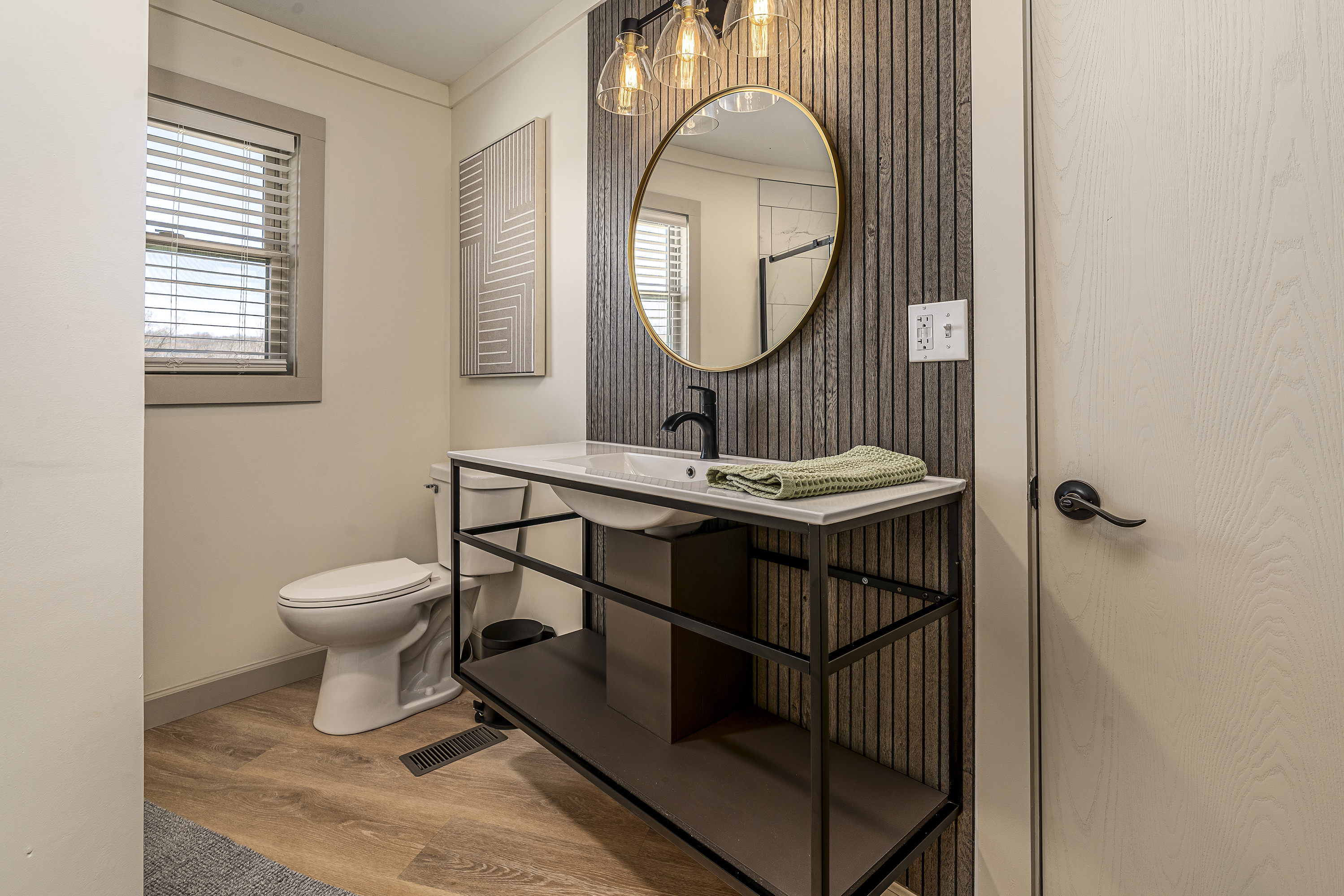 Modern vanity in bathroom