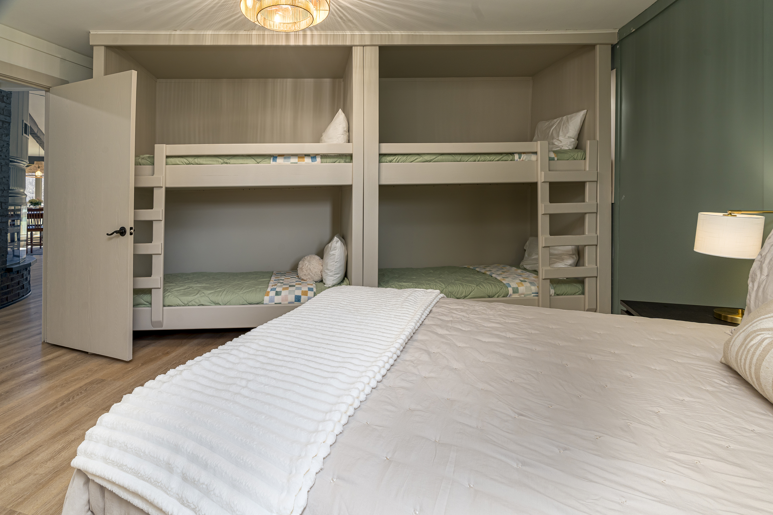 4 custom single beds in Bedroom #2