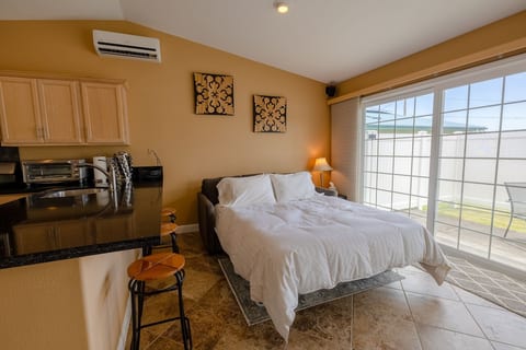 Your kids will sleep comfortably on our queen-size pull-out couch.