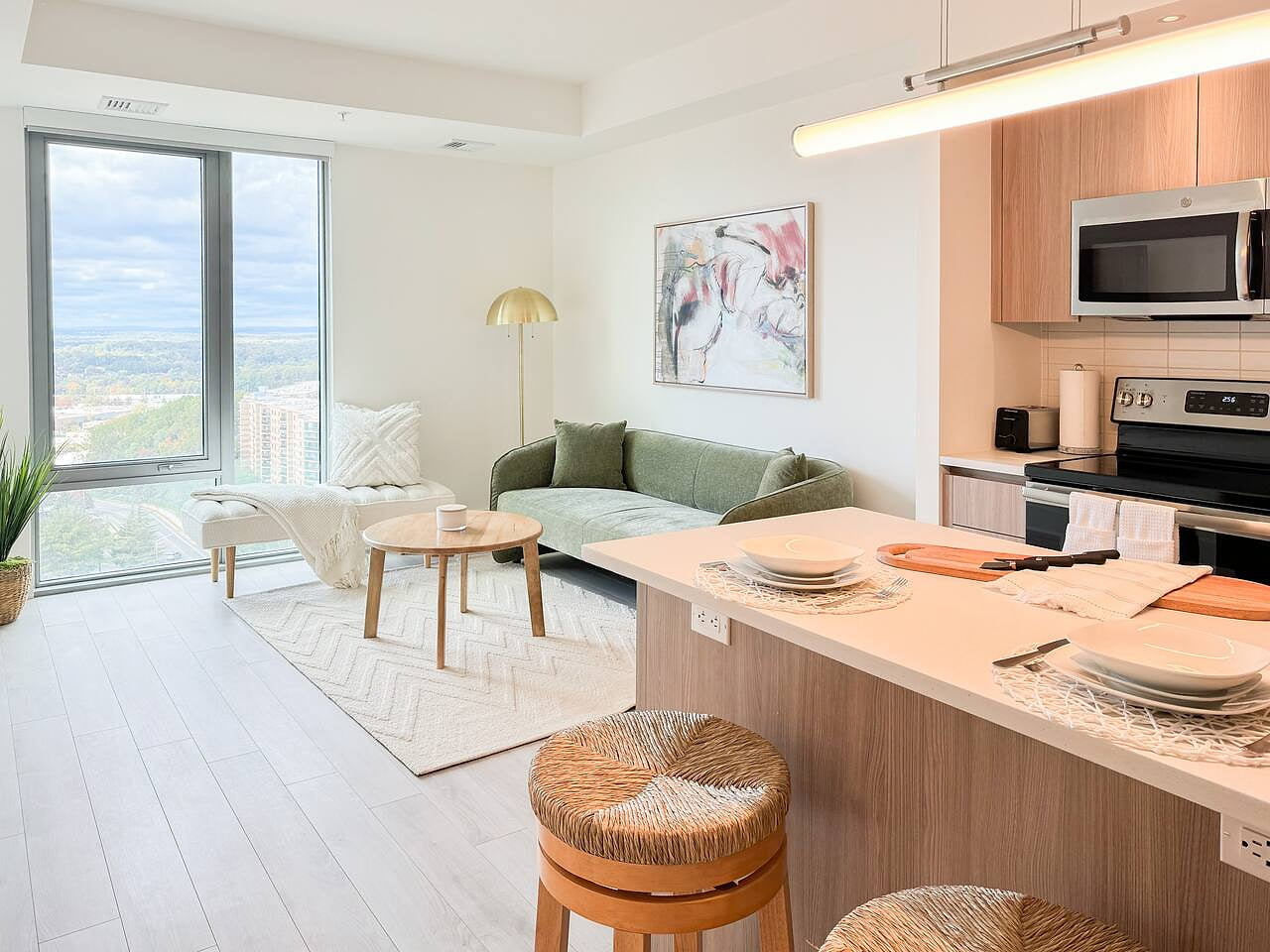 Luxury Oak + Sage 2BR | City Views | Tysons Corner