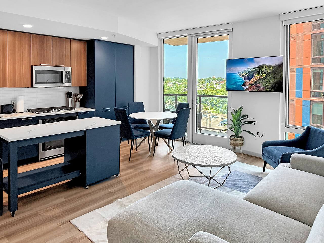 Cozy Navy Yard Bluish | 2BR w/ Patio & Luxe Perks