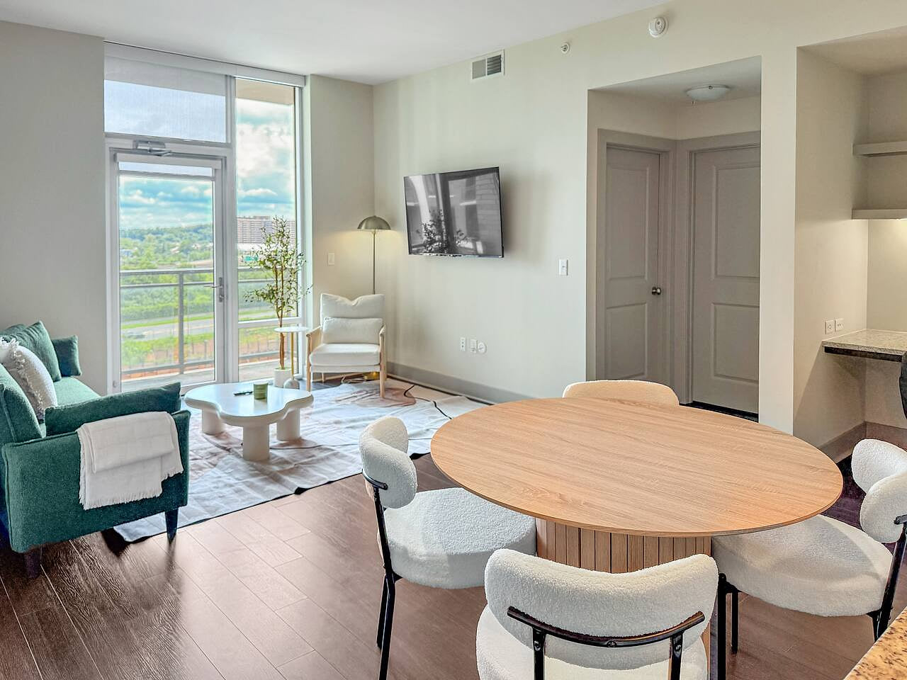 Calm Green Oak 2BR|2BTH – Tysons | Pool View Patio