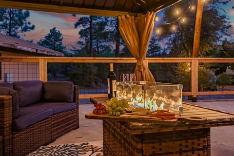 The perfect spot for conversation and connection - sit back and enjoy the warmth.